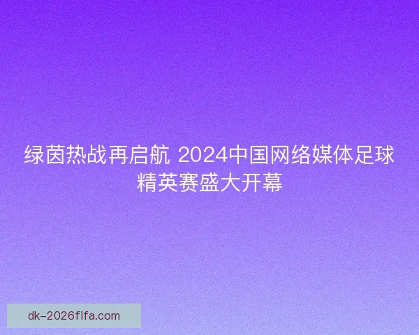 绿茵热战再启航 2024中国网络媒体足球精英赛盛大开幕
